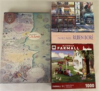 3 Jigsaw Puzzles – Farmall, Poster, C.S. Lewis