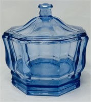 Indiana Octagonal Blue Covered Candy Dish