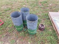 3-John Deere seed boxes; planter plates