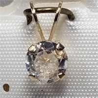 $160 14K White Topaz Pendant