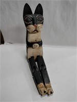 wooden bendable carved cat 15 in Long