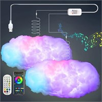 2PCS 3D Big Cloud lightning Light Kit Music Sync