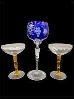 3pc Crystal Stemware Morgantown & Nachtmann