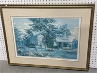 Framed Keirstead Print, “ Delphiniums “
