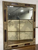 Ornately Framed Beveled Mirror, 46x37 "