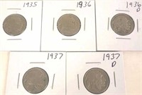 5 -  Buffalo Head Nickels