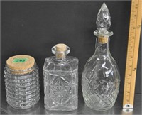 Glass canister, decanters