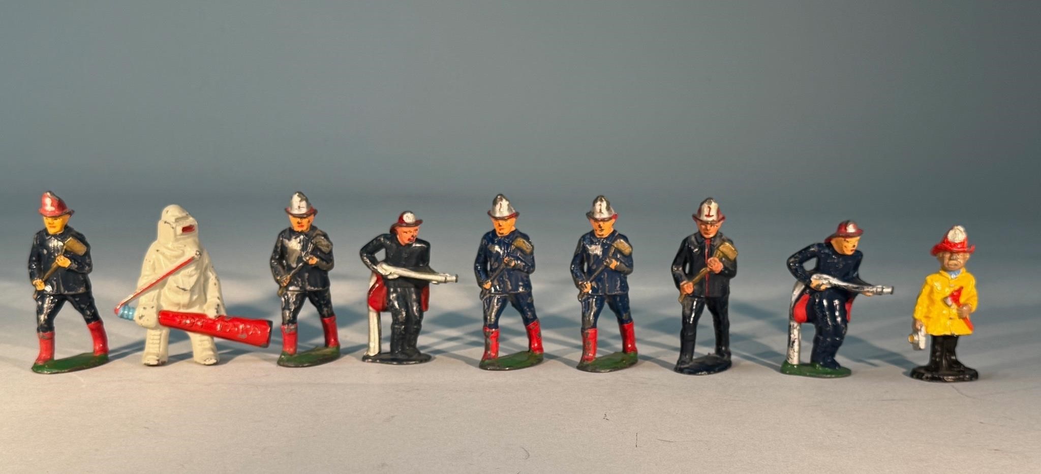 9 Metal Fireman Figurines