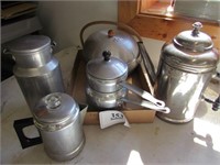 Marian Harland Coffee Pot, Strainer Pot, Milkcan
