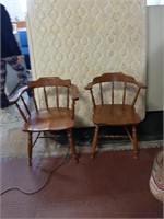 2 wooden chairs