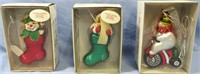 3 DEPARTMENT 56 MERCURY GLASS CHRISTMAS ORNAMENTS