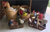 Chicken Decor, Baskets, Stuffed Animals