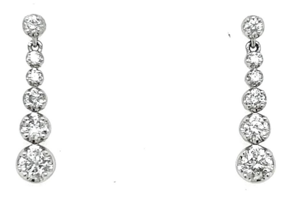 14k White Gold Natural Diamond Earrings