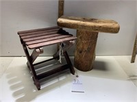 Antique Milking Stool, Antique Folding Wood Stand