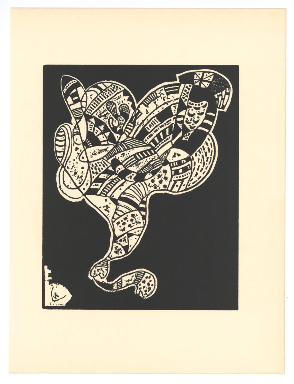 Wassily Kandinsky original woodcut "10 Origin"