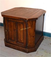 Wood Side Table w/Cabinet 24"x24"x21"h and 3 Side