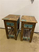 2X RUSTIC END TABLES