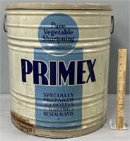 Primex Pure Vegetable Shortening Advertising Tin