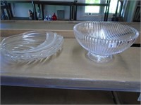 10" x 6" Bowl , 12" Glass Plate