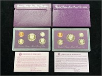 1992 & 1993 US Proof Sets in Boxes
