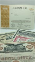 Vintage Stock Certificates lot of 5
