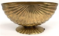 Brass Scalloped Seashell Pedestal Bowl
