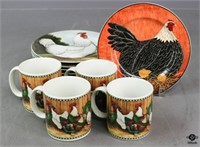 Sakura & David Carter Rooster Plates & Mugs / 12