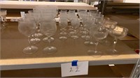 34 Pc. Etched Vintage Crystal Glassware