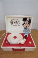 Mickey Mouse Walt Disney Record Player-works