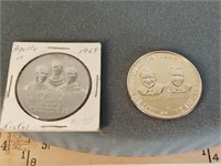 1969 Apollo 11 coin + 1968 Nixon Agnew coin