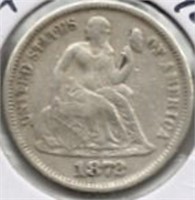 1872 Seated Dime