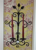 Wrought iron decorative candle holder. Approx 23"