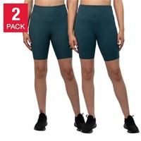 2-Pk Tuff Veda Women's XL Biker Short, Teal Extra