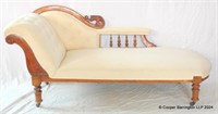 Victorian Walnut Button Back Chaise Lounge
