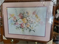 Framed Floral Art - Signed