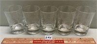 SET OF FIVE CORNFLOWER DRINKING GLASSES