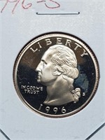 1996-S Clad Proof Washington Quarter