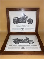 Framed 1978 FLH & 2003 VRSCA V-Rod Prints