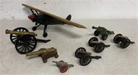 lot of 8 Cannons & Airplane