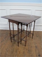 ORNATE DROP SIDE TABLE   CLEAN - 28 X 30 OPEN H26