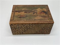 VINTAGE WOODEN JAPANESE PUZZLE BOX 5.5IN X 2.7IN