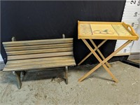 Beautiful solid wooden bench 23" x 10" x 15"H