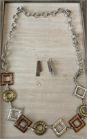 LG COSTUME NECKLACE OR BELT AND EARRINGS