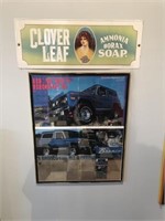 Framed Bronco Flyer, Clover Leaf Sign