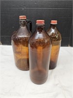 Vintage Amber Clorox & Purex Bleach Bottles