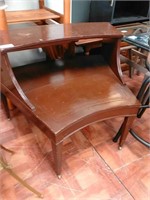 Vintage wood corner wedge table