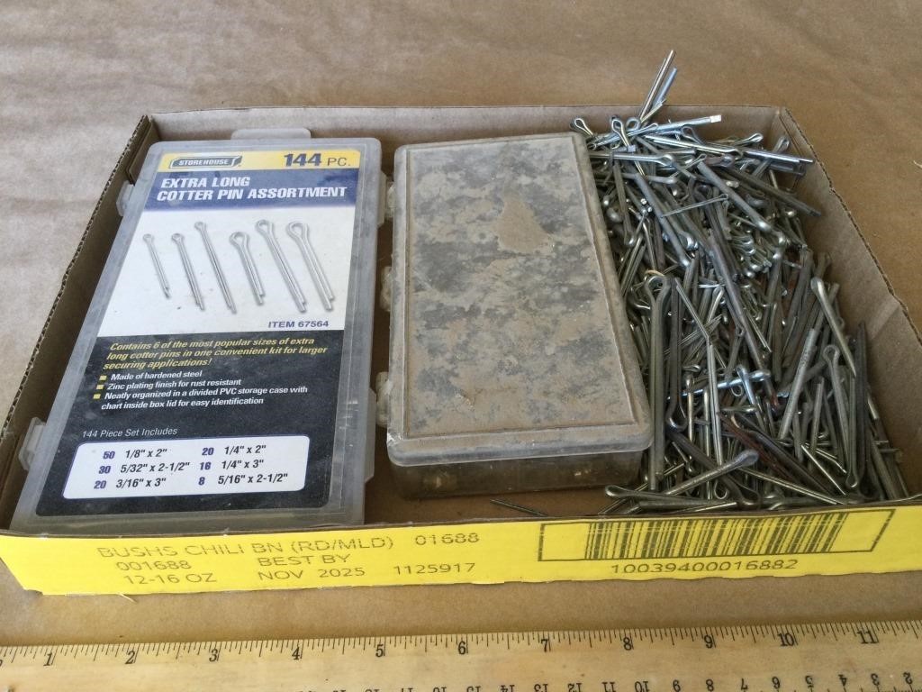 Extra long cotter pin assortment w/grease zerks