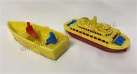 1950s Plastic Renwal Rowboat & Ferry Boat Toys