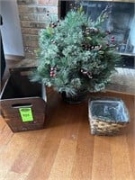 Holiday Arrangement & Wooden Box