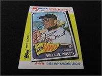 1982 TOPPS WILLIE MAYS AUTOGRAPH CARD COA